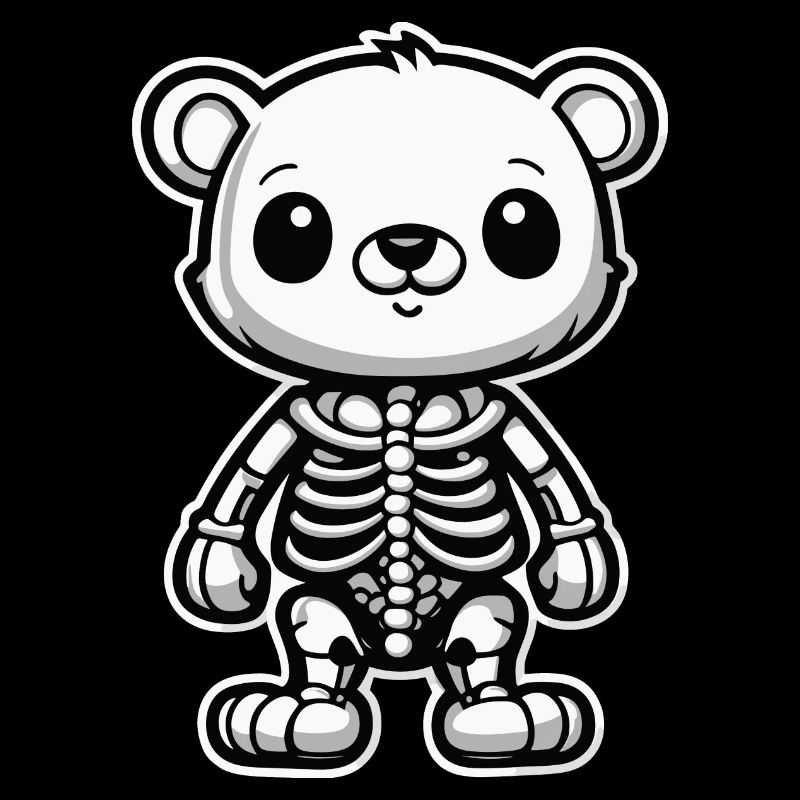 Illustration de squelette d’ours mignon