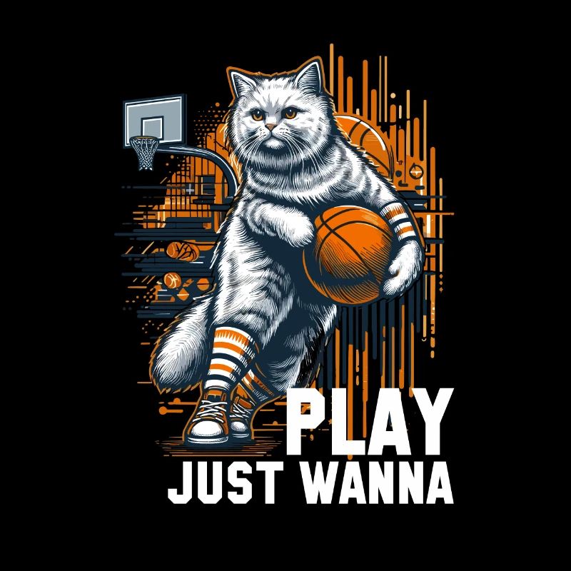 Cadeau de cheveux longs de chat de basket-ball