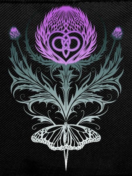 Thistle with butterfly mother knot
