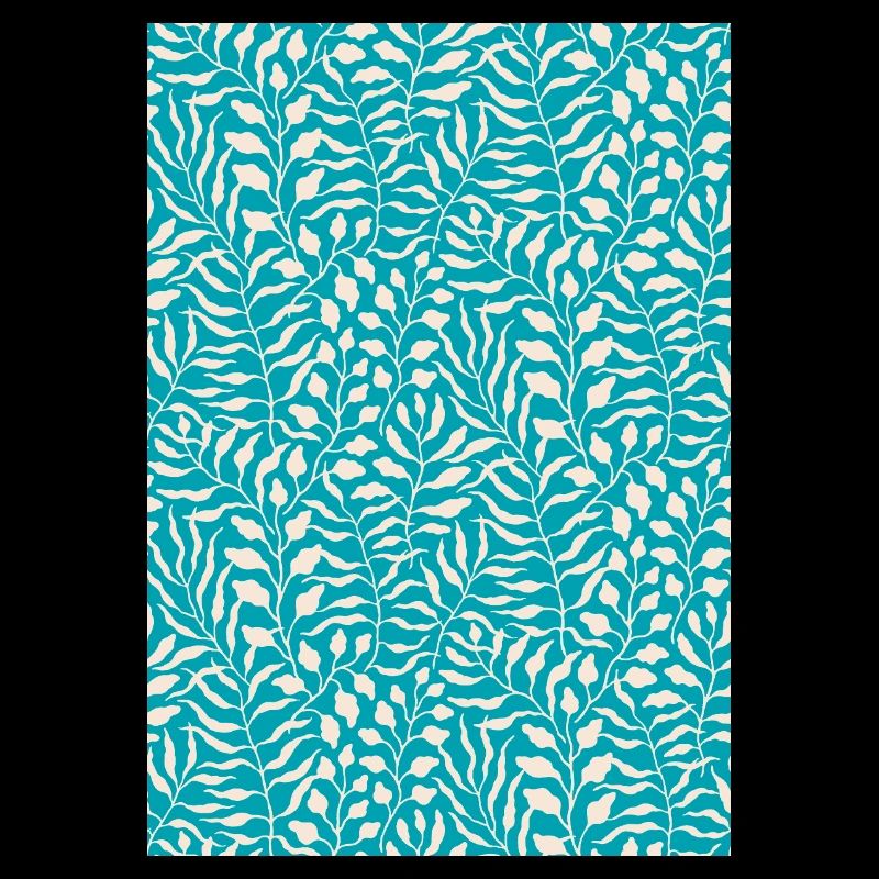 Blue Palm Leaf Design