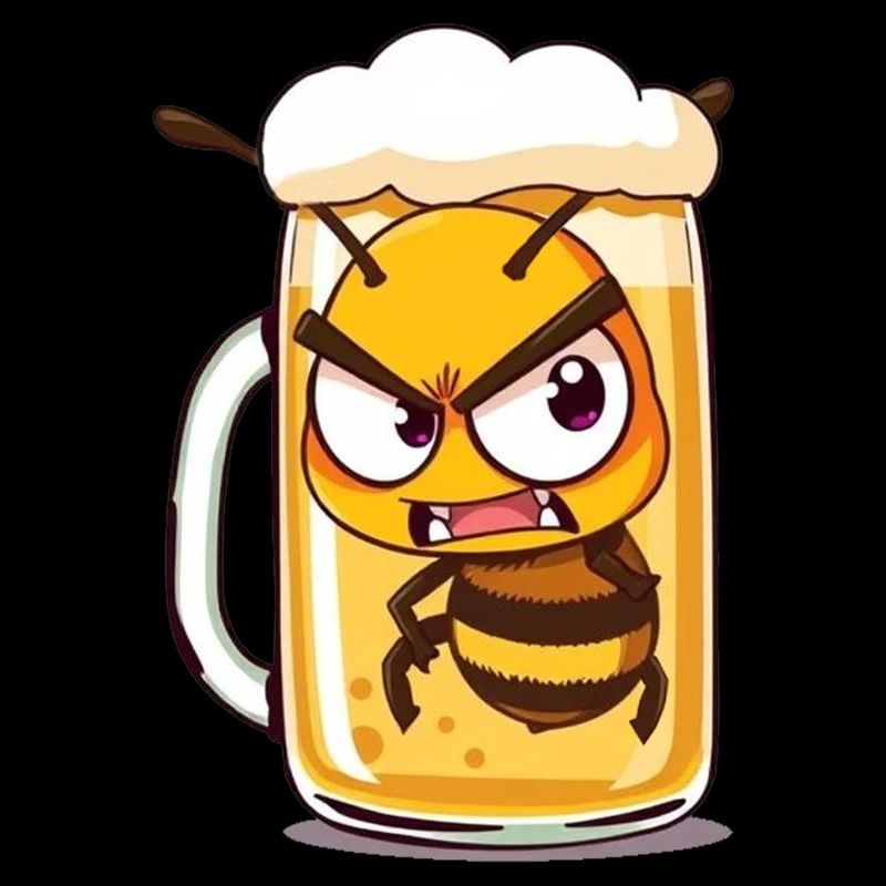 Biene im Bierglas