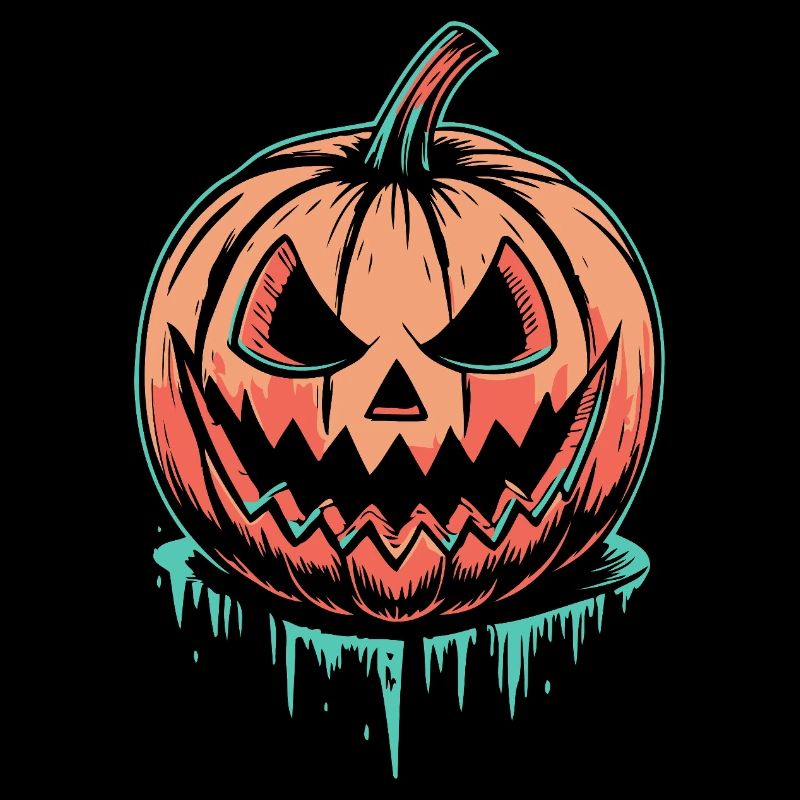 Pumpkin Neon Graffiti Halloween