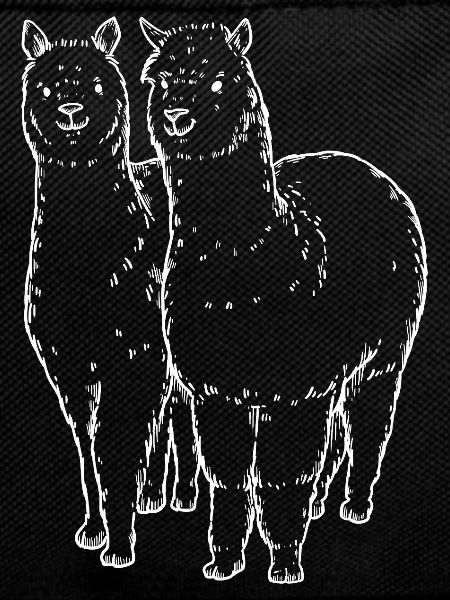 Two Alpaca Llama Lines Drawing