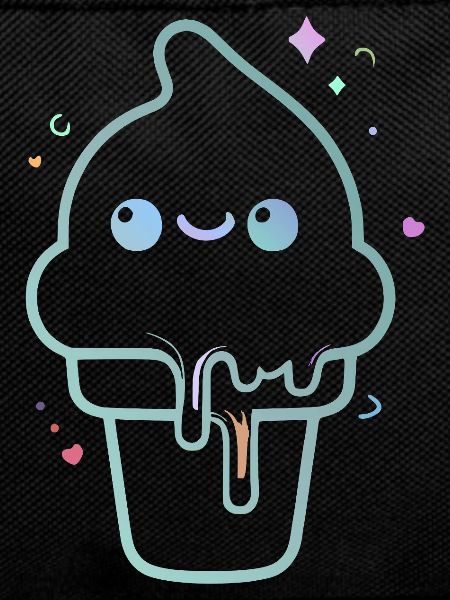 Glace kawaii pastel scintillante