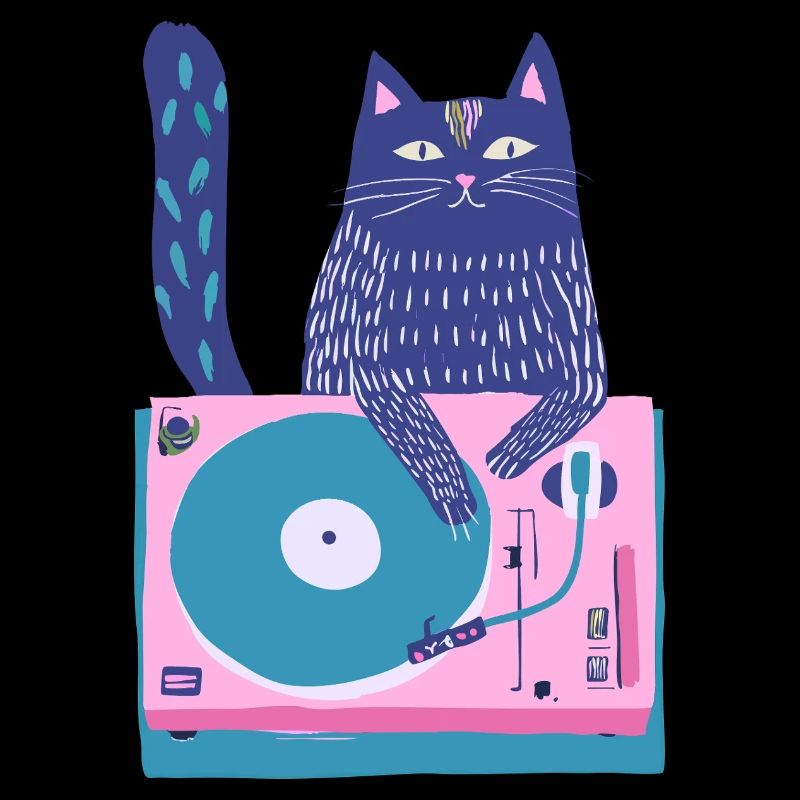 Purple Cat DJ on Turntable