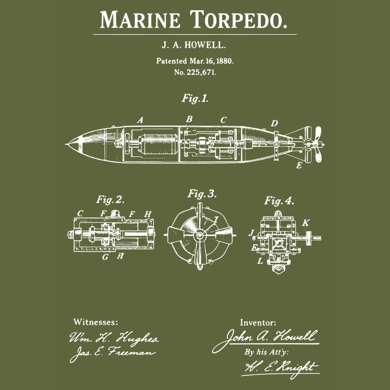 Plan de brevet pour torpilles marines