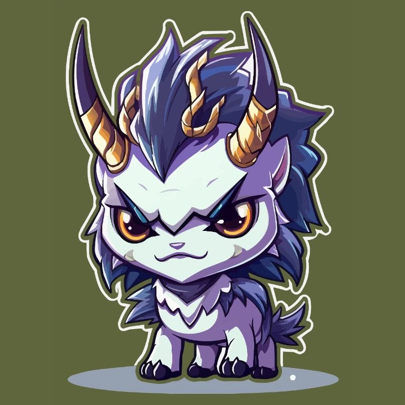 Petit Dragon Cornu de style Chibi