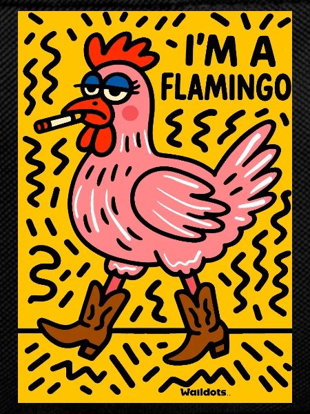 Rebel flamingo with cigar