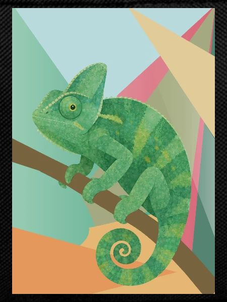 Green Chameleon Geometry Style