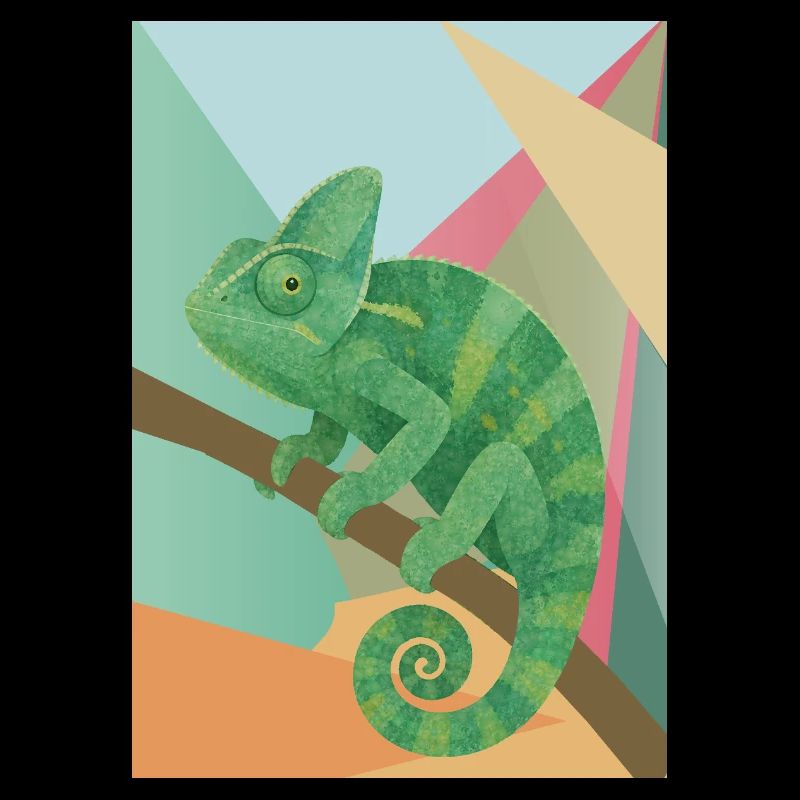 Green Chameleon Geometry Style