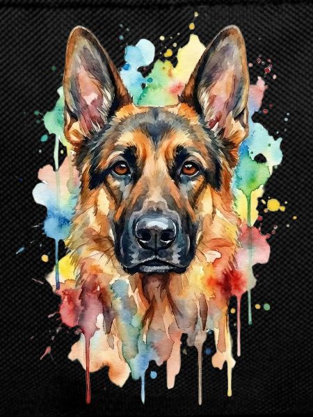 Wasserfarben Schäferhund Portrait