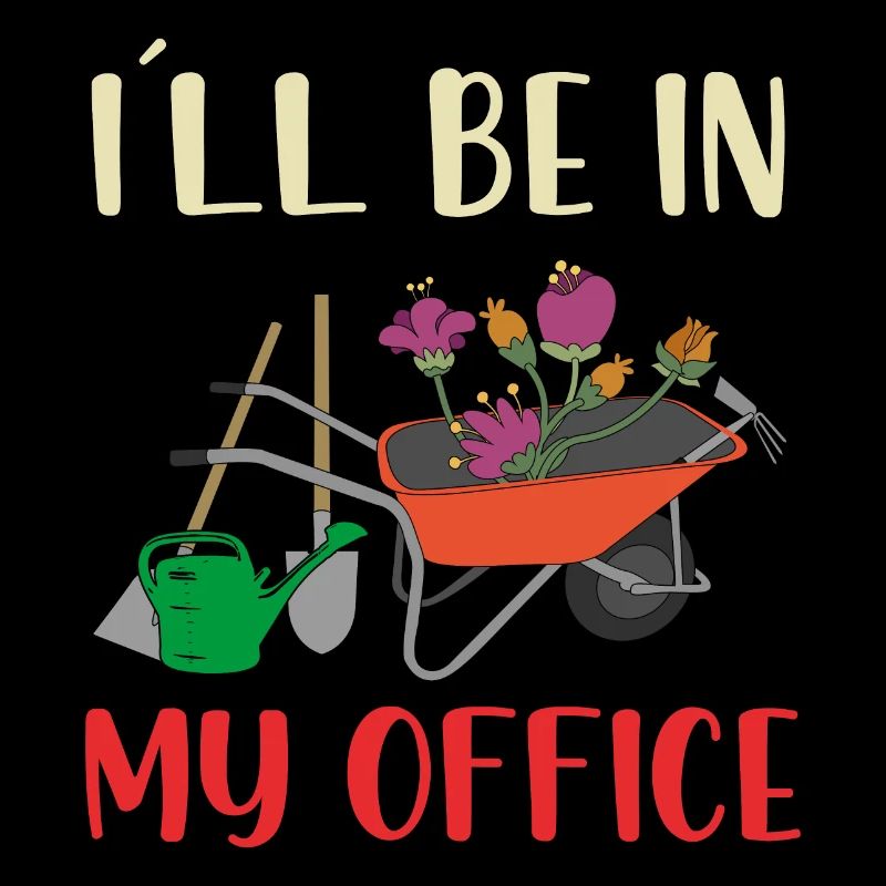Je jardine dans le jardin de mon bureau