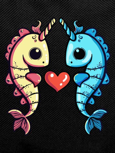 Seahorse Couple Heart
