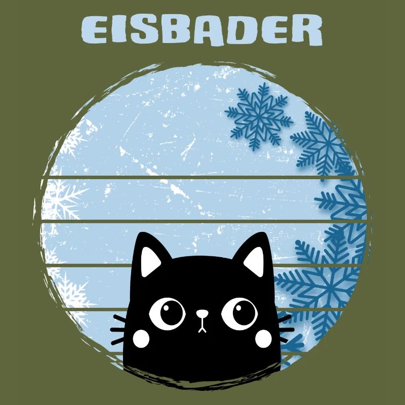 Ice bathers hardy Winter bath cat in ice bath