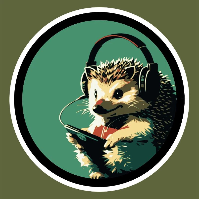Igel mit Kopfhörer