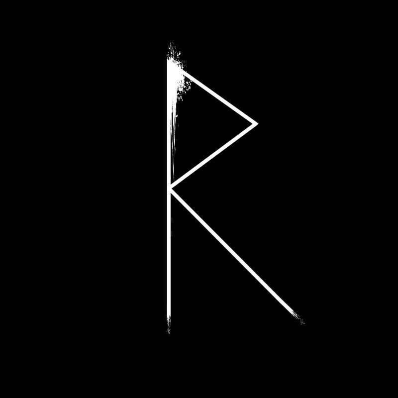 Raidho | Rune | Futhark | white