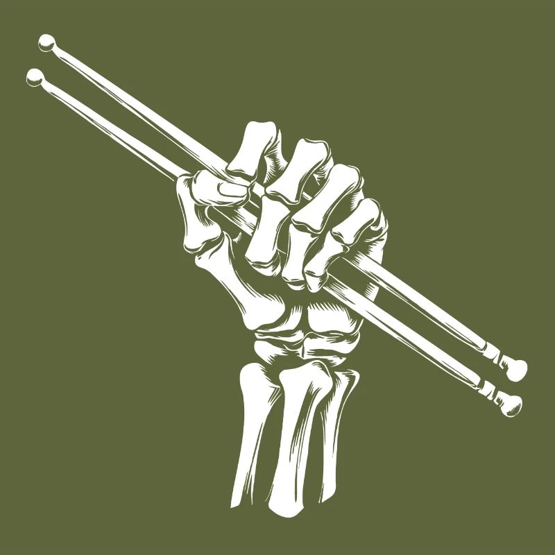 Bone Hand with Drumsticks Drummer Design