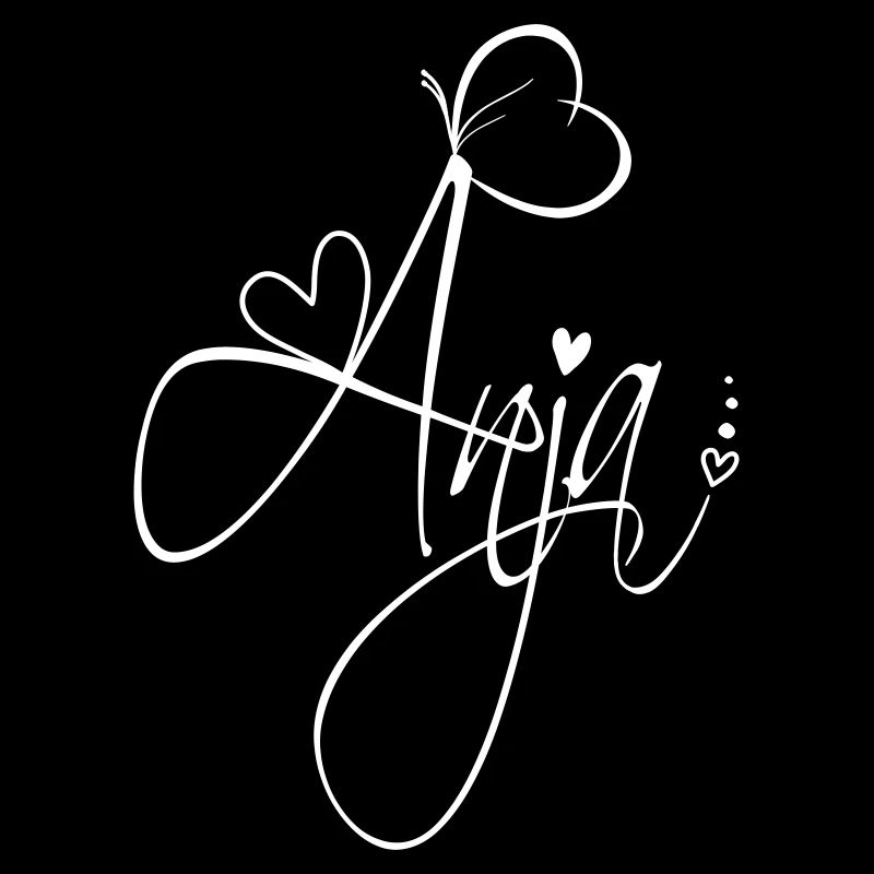 Anja Last name First name Girl Calligraphy Decor
