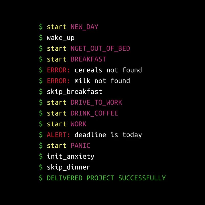 Journée dans la vie d'un programmeur | Coding Geek Gift