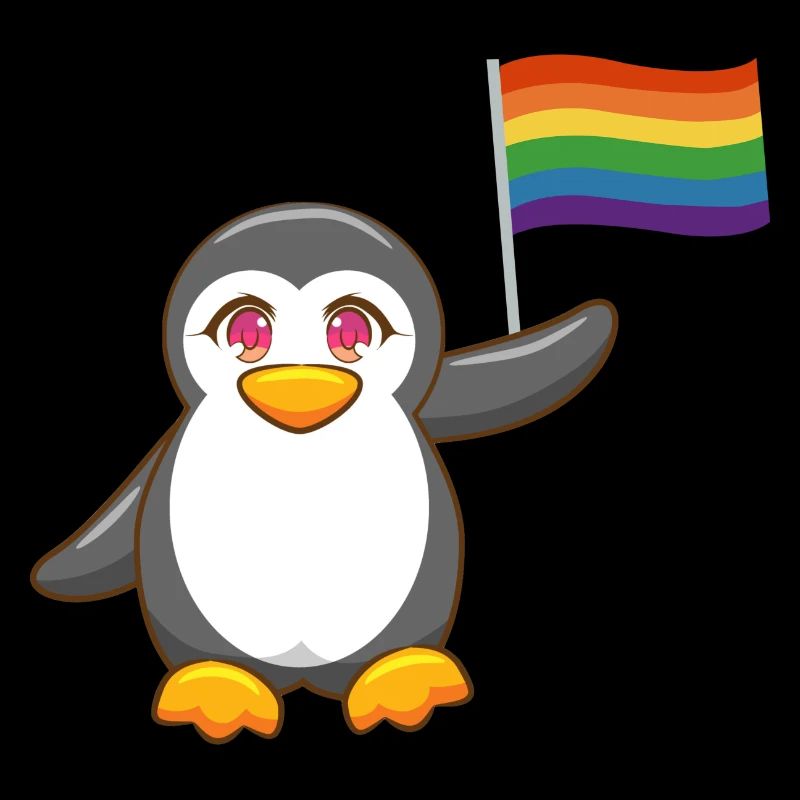 Drapeau arc-en-ciel Mois de la Gay Pride Pingouin LGBT
