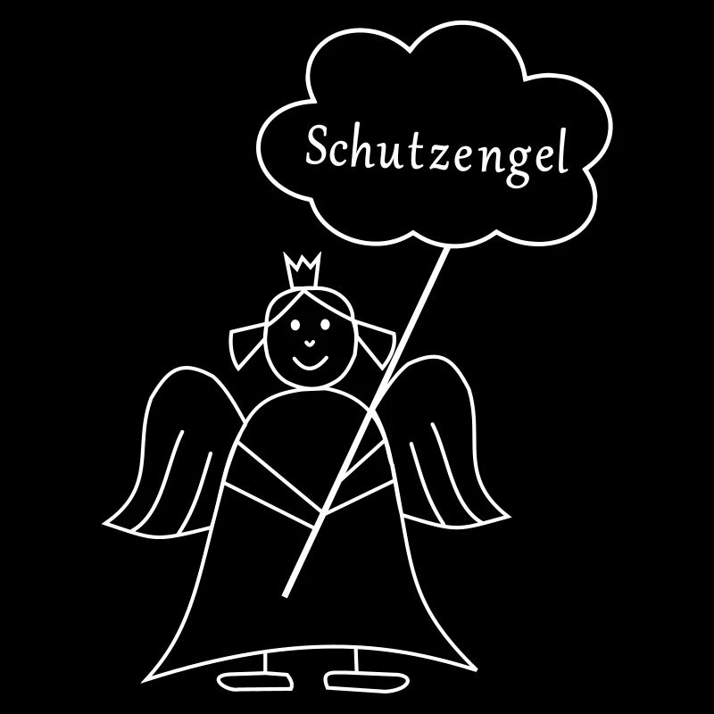 Schutzengel mit Krone und Wolke