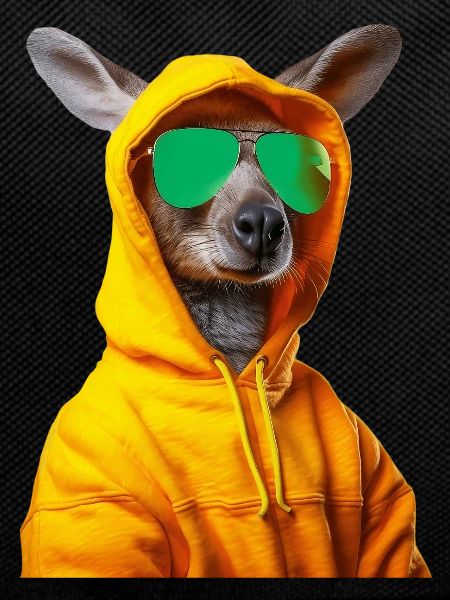 Kangaroo with sunglasses marsupial kangaroo