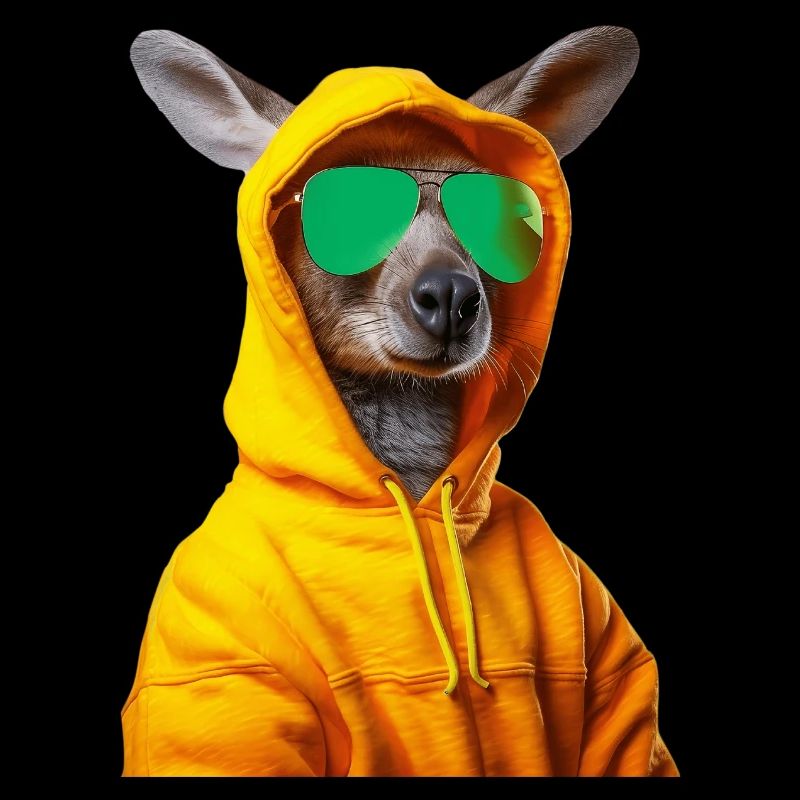 Känguru mit Sonnenbrille Beuteltier Kangaroo