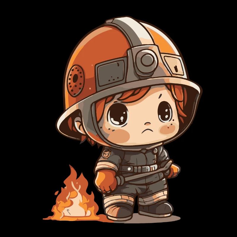 Young Firefighter Man