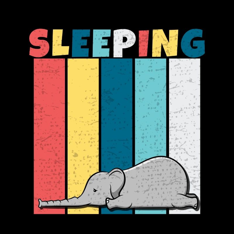 Elephant Vintage Sleeping Chilling Gift