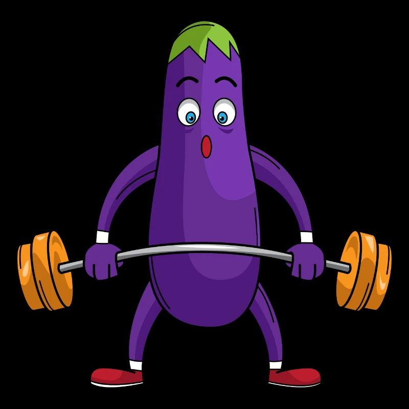 Aubergine Gemüse Gesund Geschenk Gewichte heben