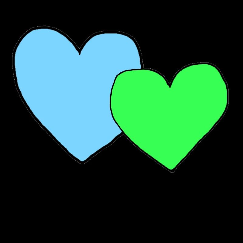 Blue green hearts