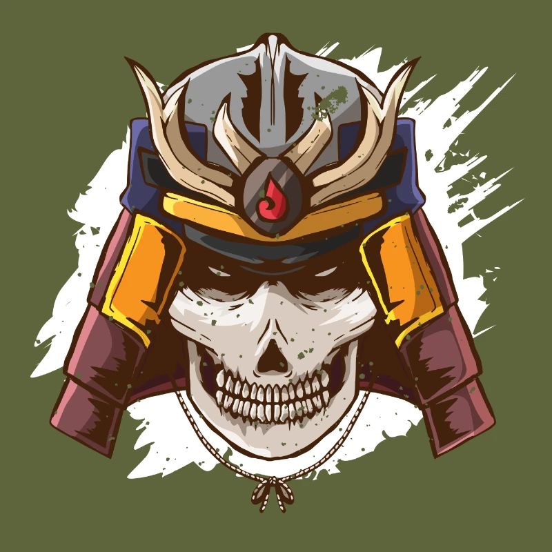 Samurai Helm Rüstung Skelett Helm Krieger gefallen