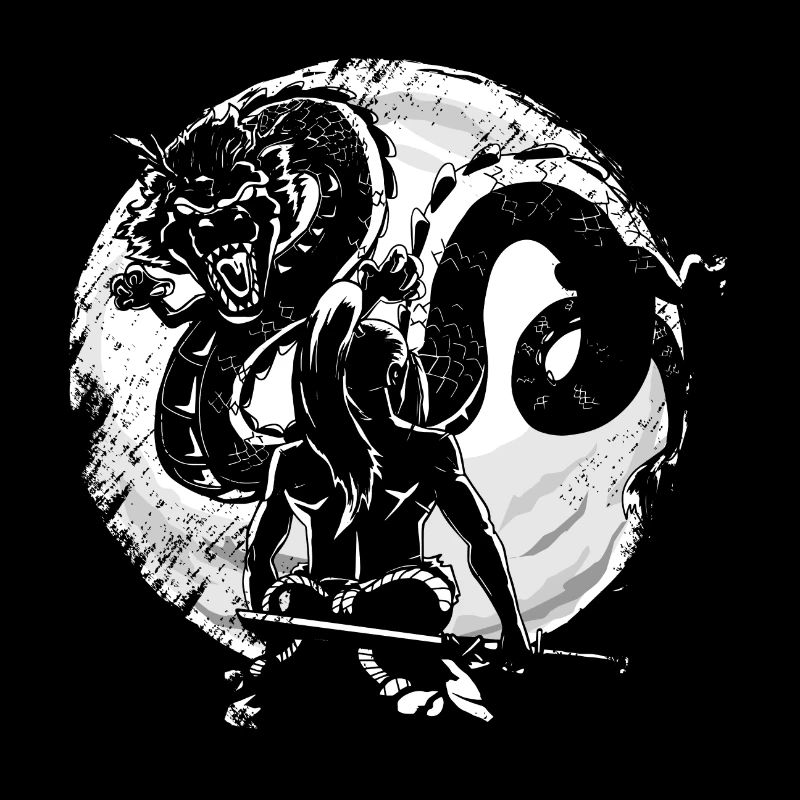 Samurai Dragon Moon Kendo Asie Bushido Aïkido