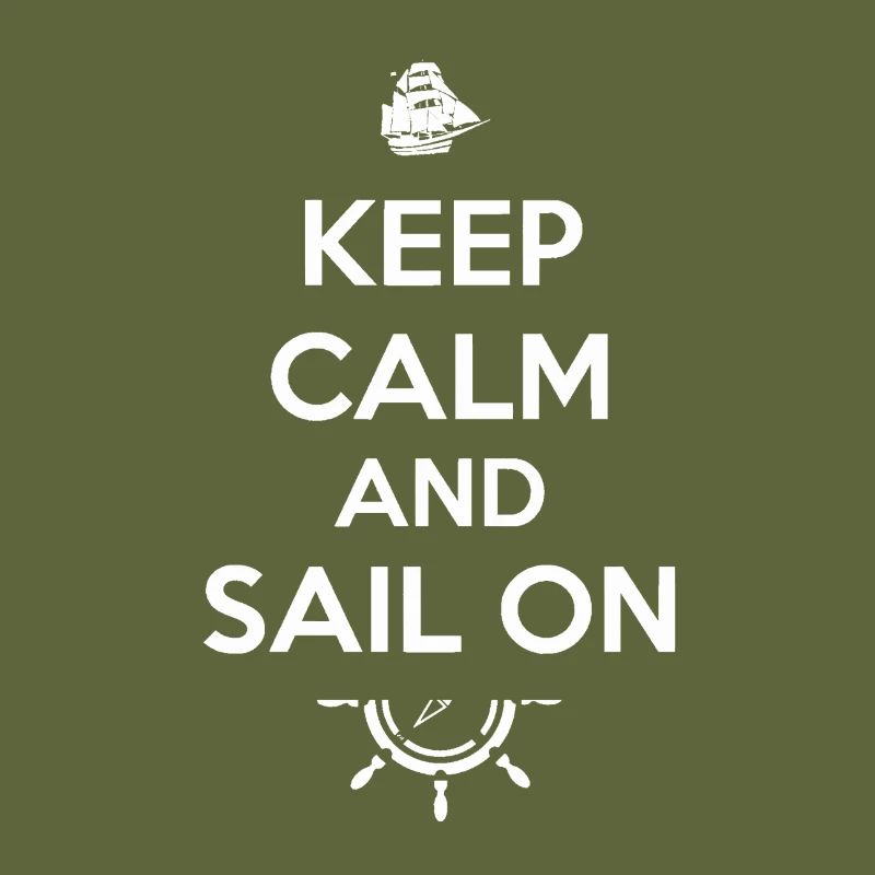Keep Calm Segelboot Segelschiff Kompass Geschenk