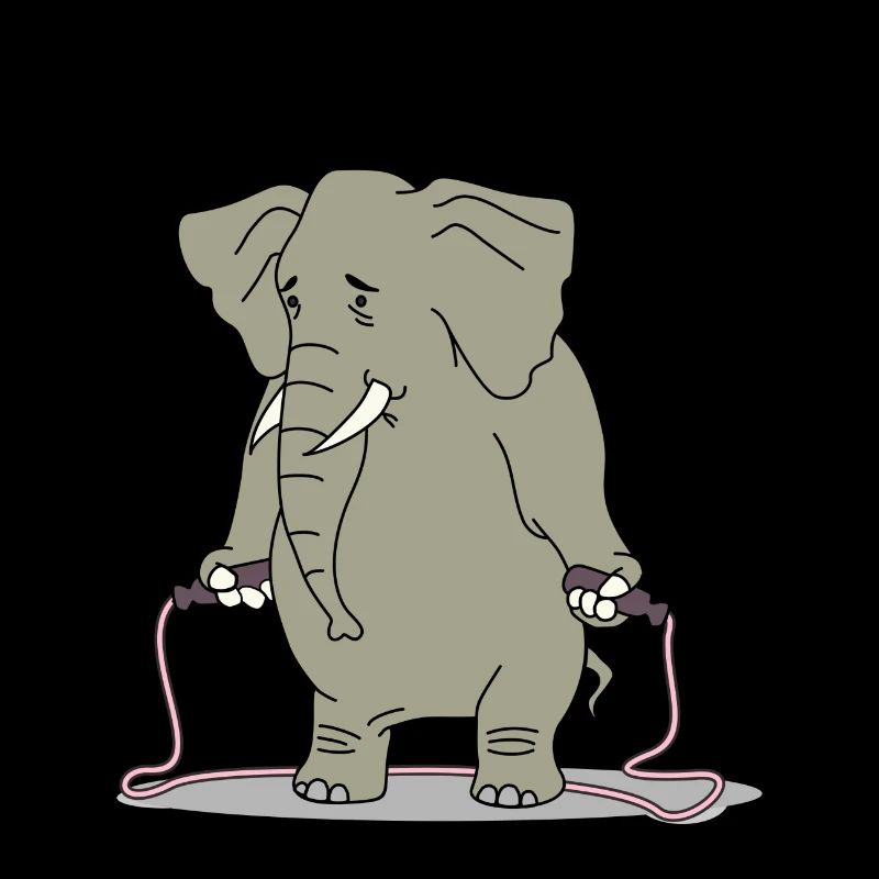 Éléphant drôle ne peut pas sauter cadeau