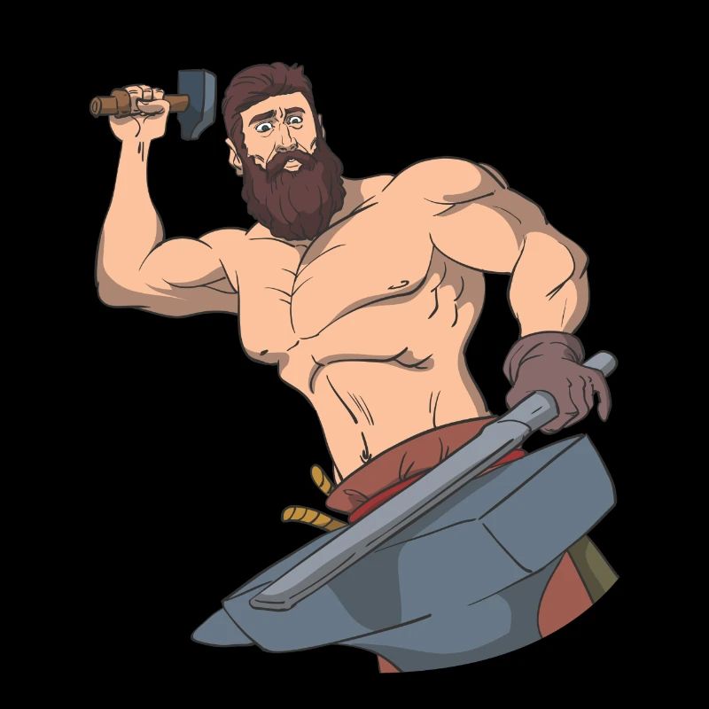 Blacksmith anvil hammer sword