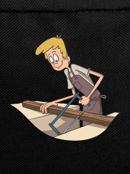 Carpenter saws wood