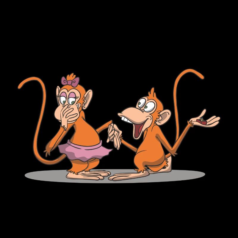 Cute monkey makes a marriage proposal