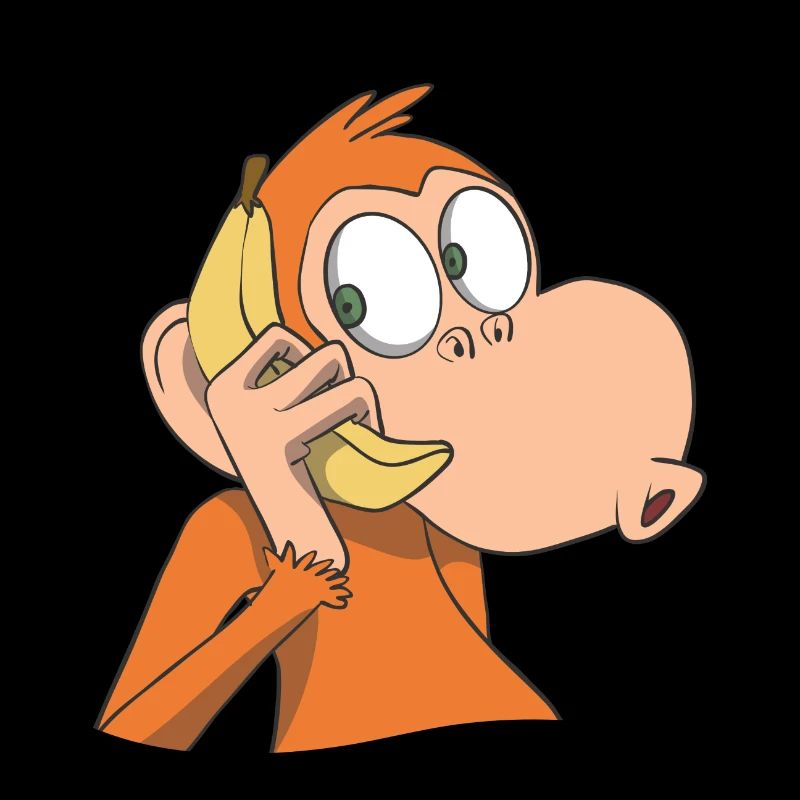 Affe mit Bananen Telefon