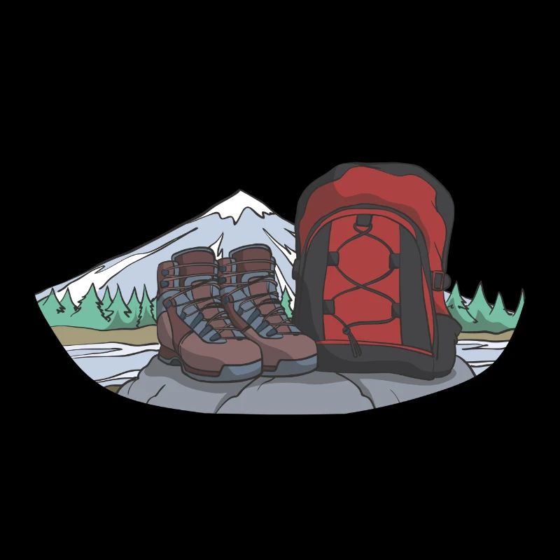 Wanderschuhe und Rucksack Bergwandern