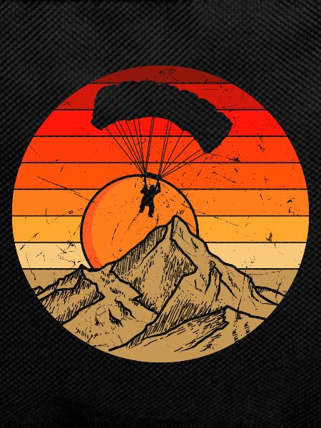 Retro paraglider, paragliding, paragliding mountain