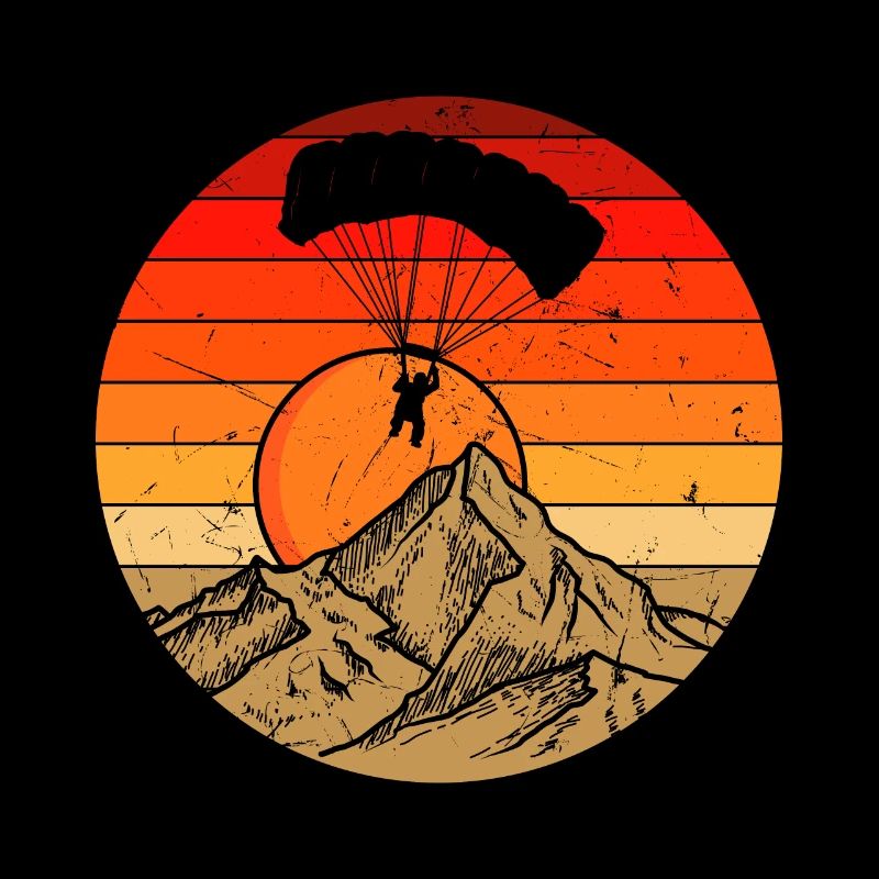 Retro Paragleiter Paragleiten Paragliding Berg