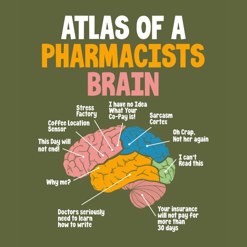 Pharmacists brain Pharmacy Technician Stud