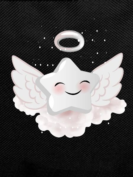White star with wings