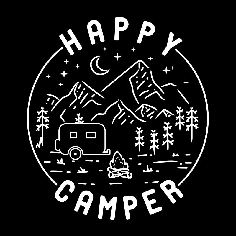 Motorhome RV Camping Happy Camper