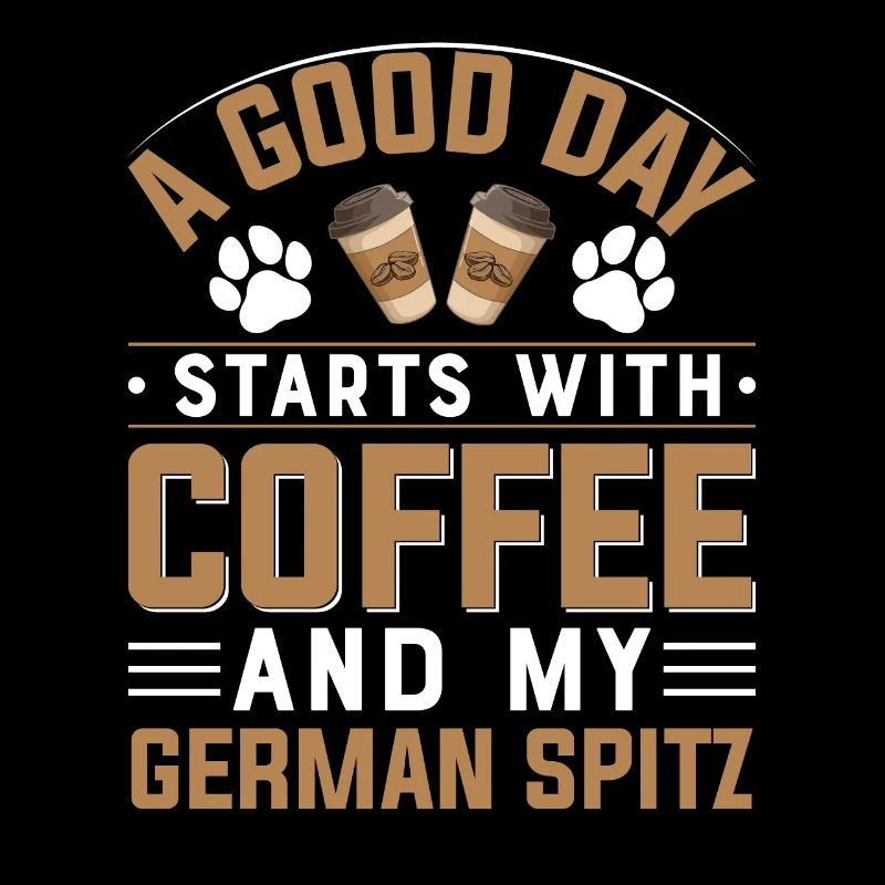 Deutsche Spitze Hund Kaffee Trinken Koffein Pfote