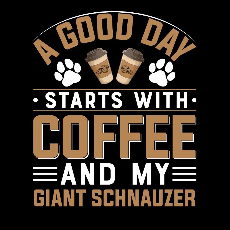 Schnauzer géant Chiens buvant du café Patte de caféine