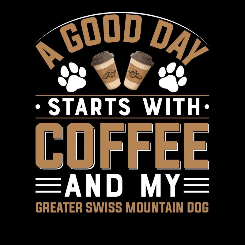 Grosser Schweizer Sennenhund Kaffeee Trinken Pfote