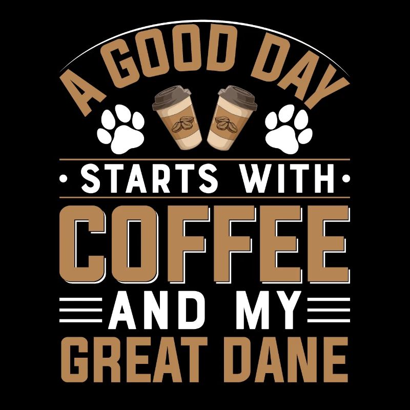Great Dane Dog Coffee Drinking Caffeine Paw
