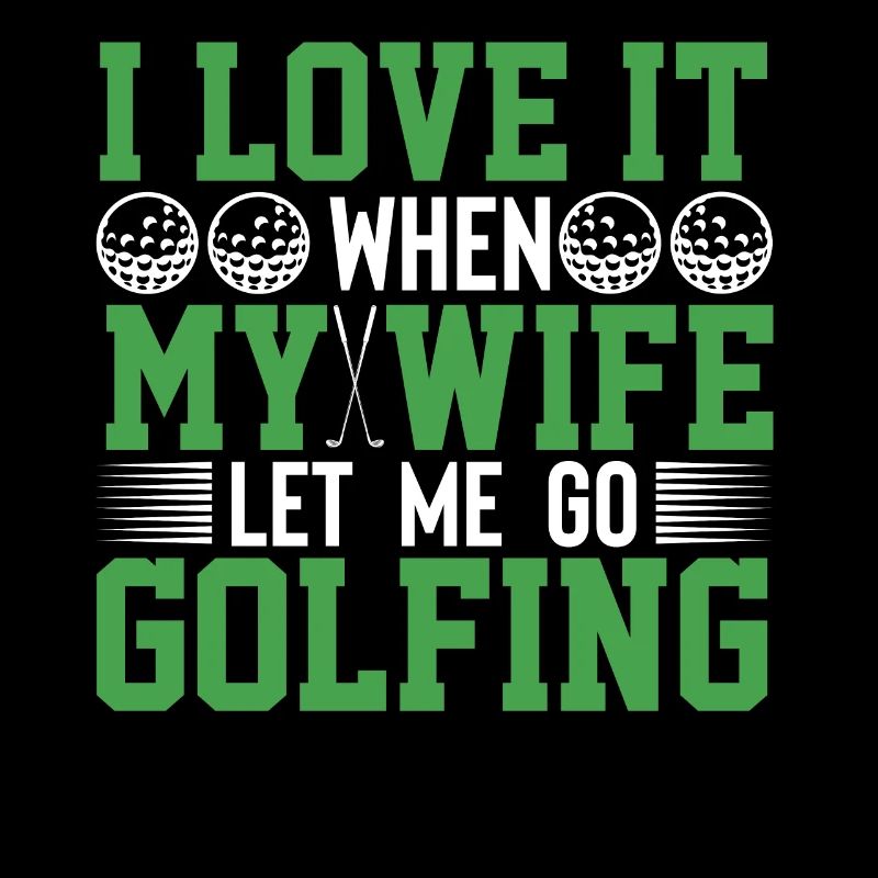 Golf Ehefrau Golfspieler Golftasche Ehemann Ball